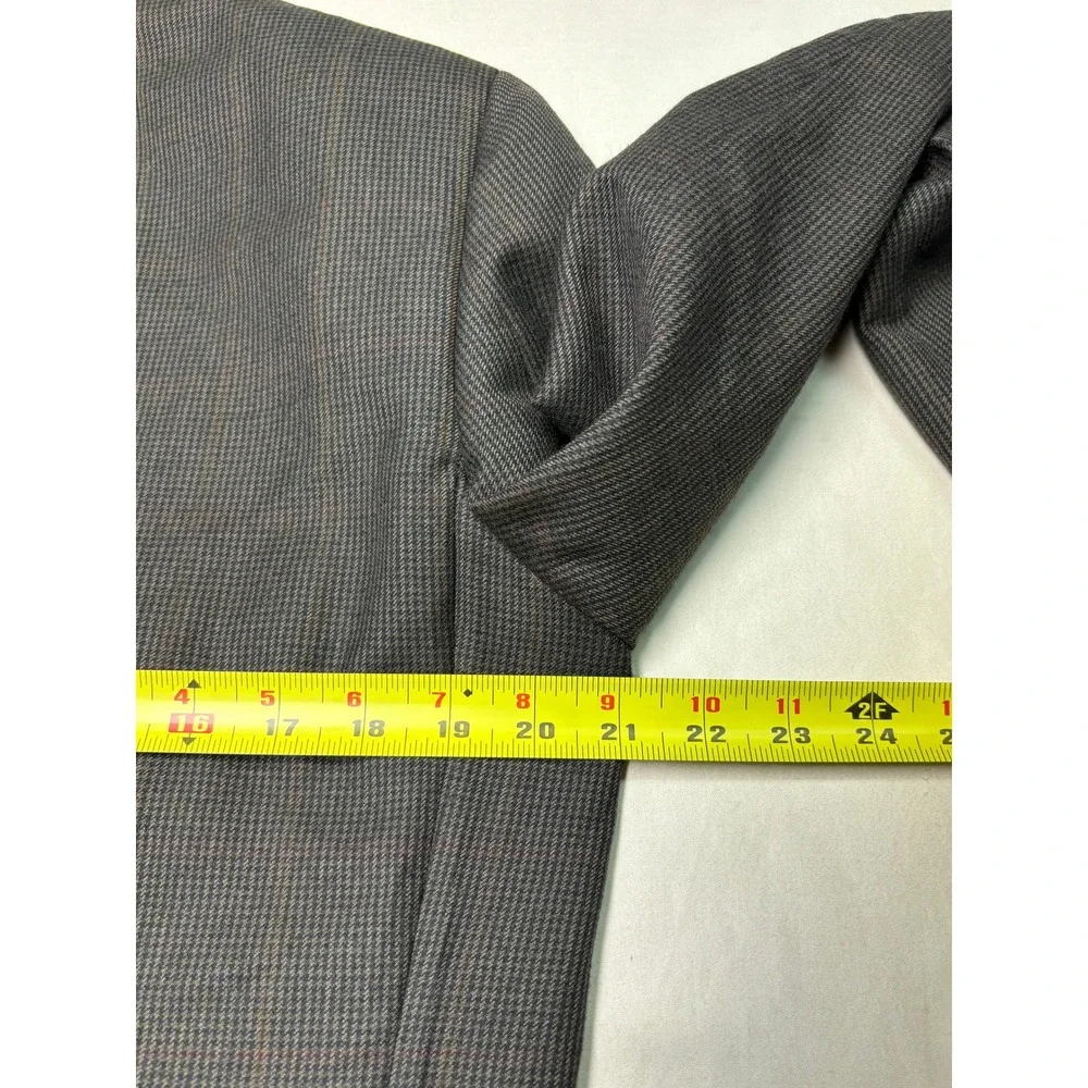 Jos. A. Bank Gordon Mens 39L 34X33 Wool Suit Grey‎ 2 Pc Micro Check 2 Button USA